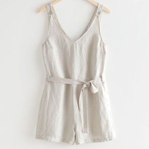 & Other Stories Linen Belted Romper